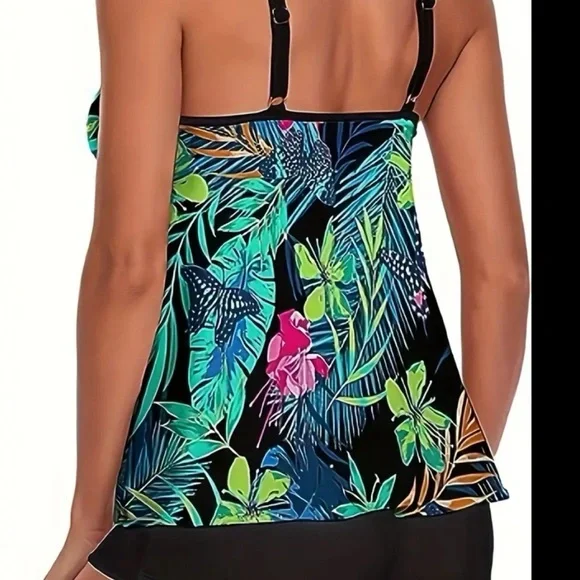 2 piece tropical tankini plus size - Picture 3 of 12